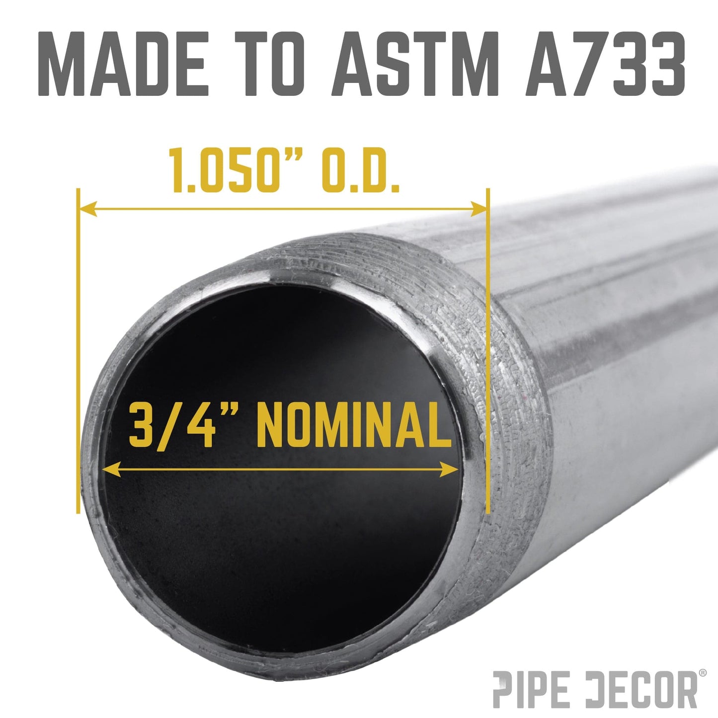 3/4 in. x 6 in. Black Pipe