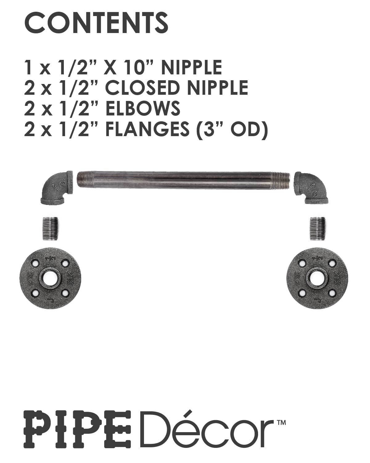 1/2 in. x 10 in. Barn Door Handle - 14.5 in. L