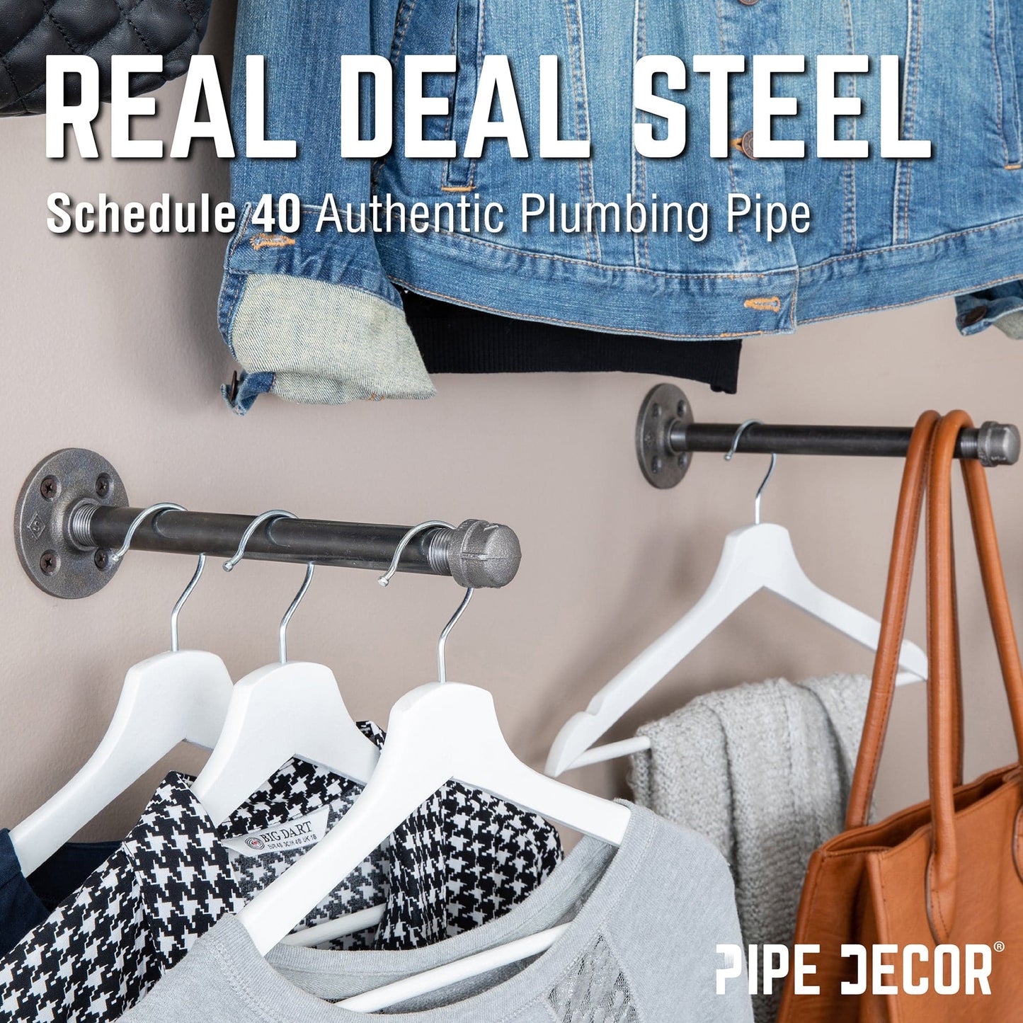 1/2 in. x 10 in. Clothing Hanging Bracket Kit, 4-Pack