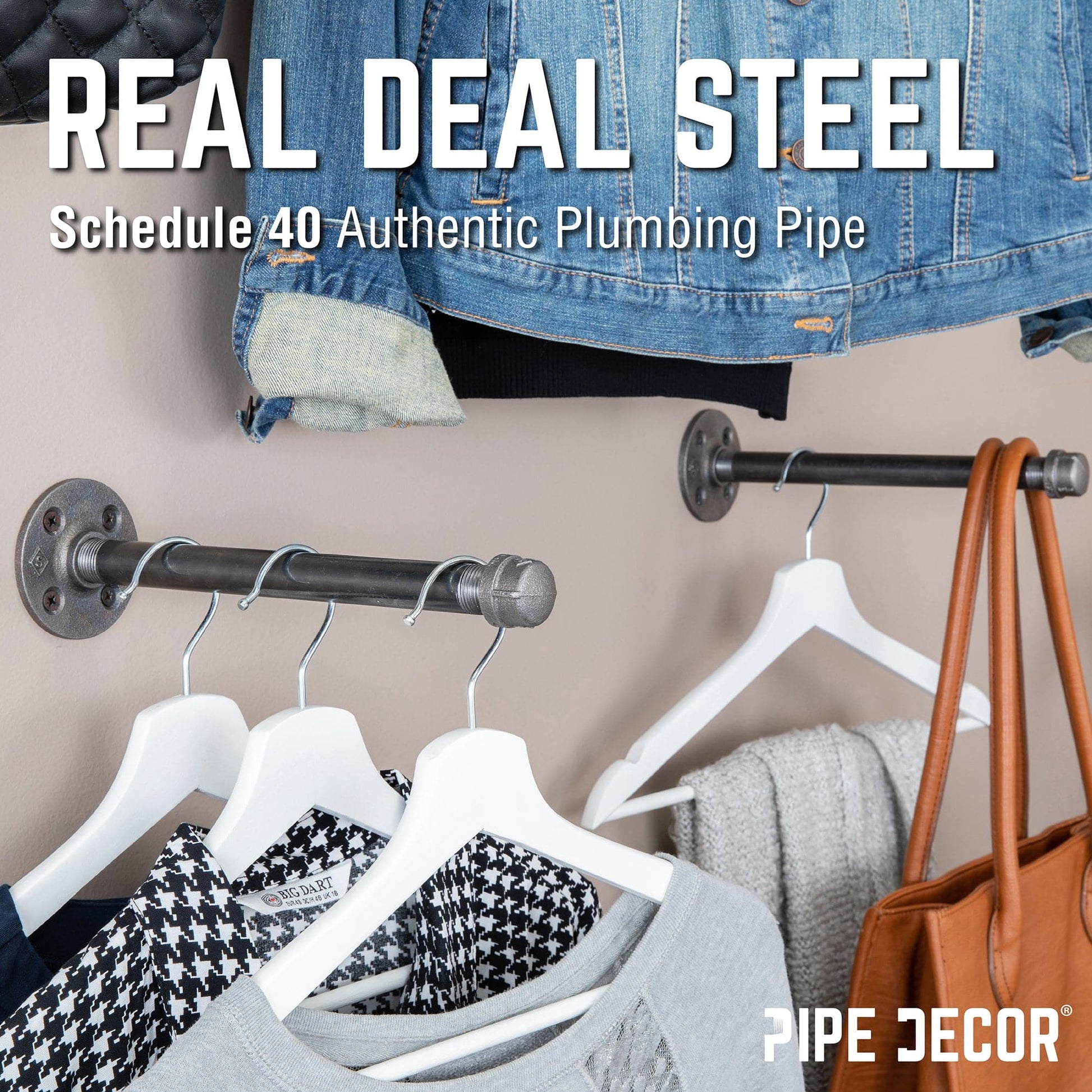 1/2 in. x 10 in. Clothing Hanging Bracket Kit, 4-Pack