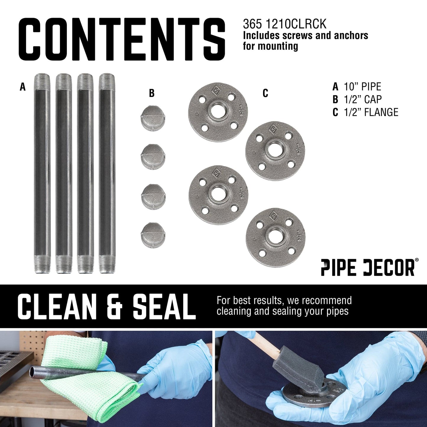 1/2 in. x 10 in. Clothing Hanging Bracket Kit, 4-Pack