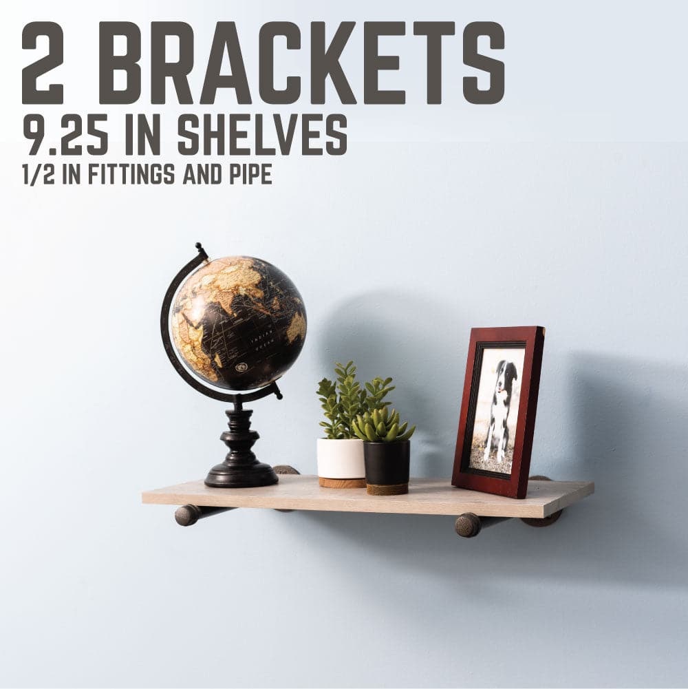 1/2 in. x 10 in. Shelf Bracket Kit, 2 Pack