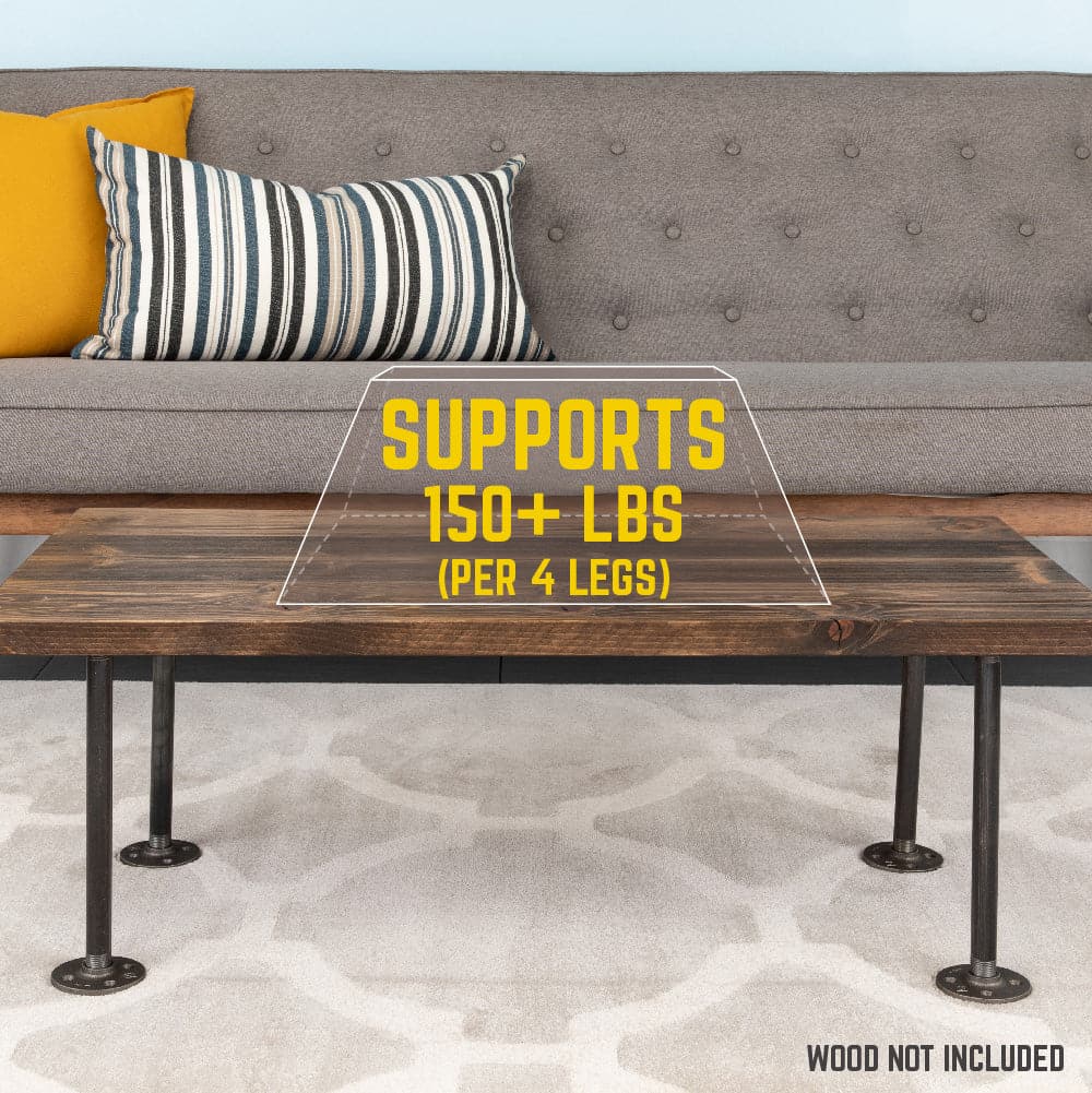 1/2 in. x 12 in. Round Flange Pipe Table Legs - 4 Pack