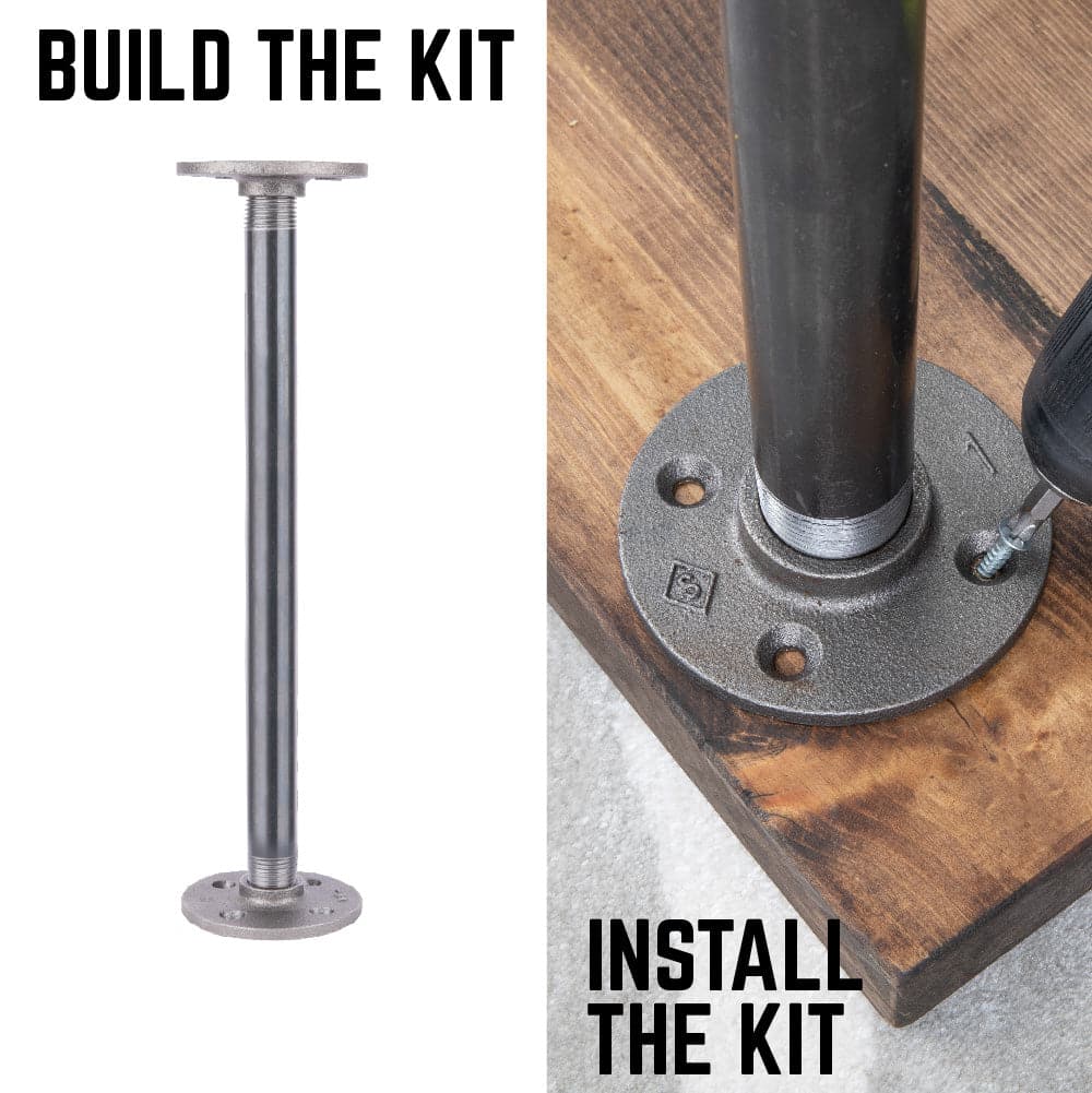 1/2 in. x 12 in. Round Flange Pipe Table Legs - 4 Pack