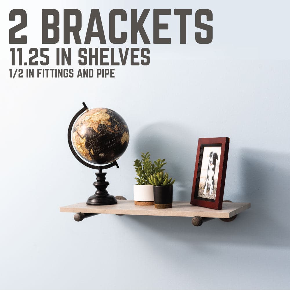 1/2 in. x 12 in. L Shelf Bracket Kit, 2 Pack