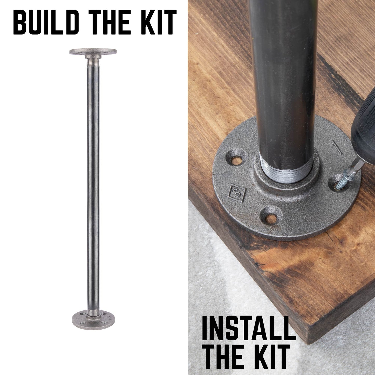 1/2 in. x 18 in. Round Flange Pipe Table Legs - 4 Pack