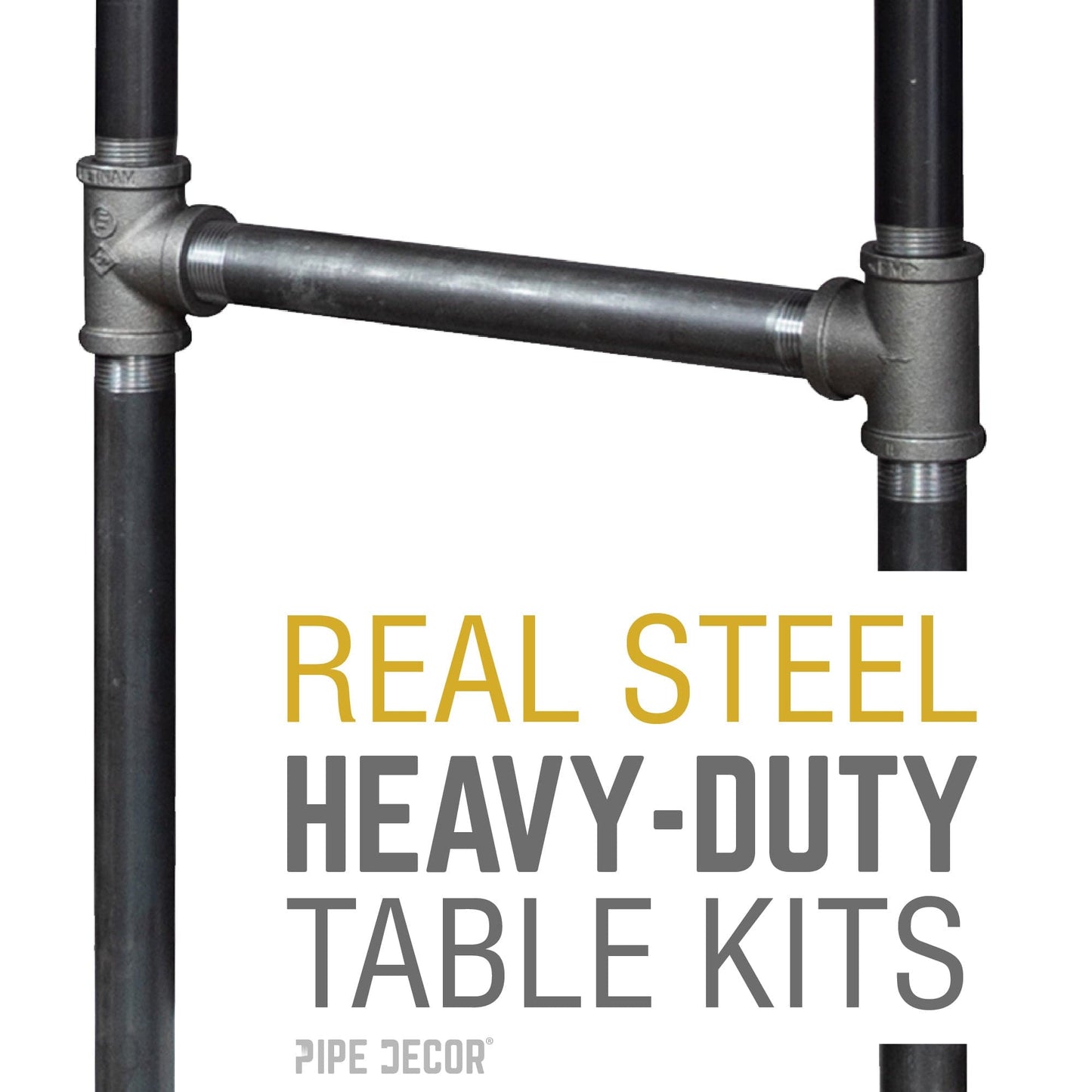 H-Leg Bar Height Pipe Table Legs (Set of 2)