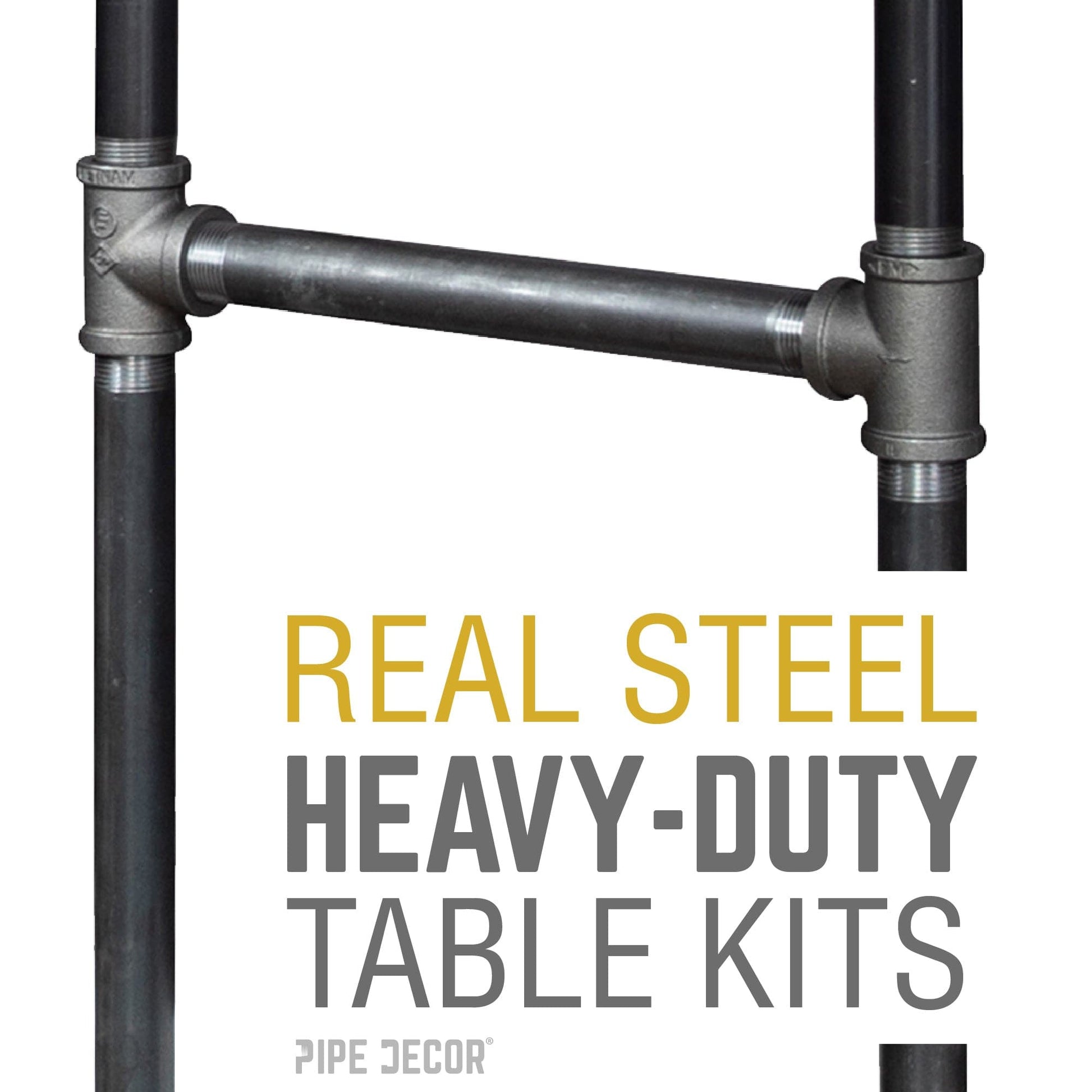 H-Leg Bar Height Pipe Table Legs (Set of 2)