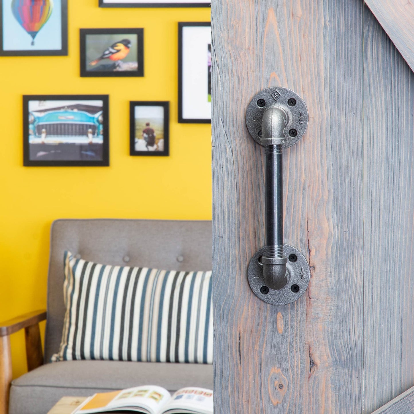 1/2 in. x 6 in. Barn Door Handle - 10.5 in. L