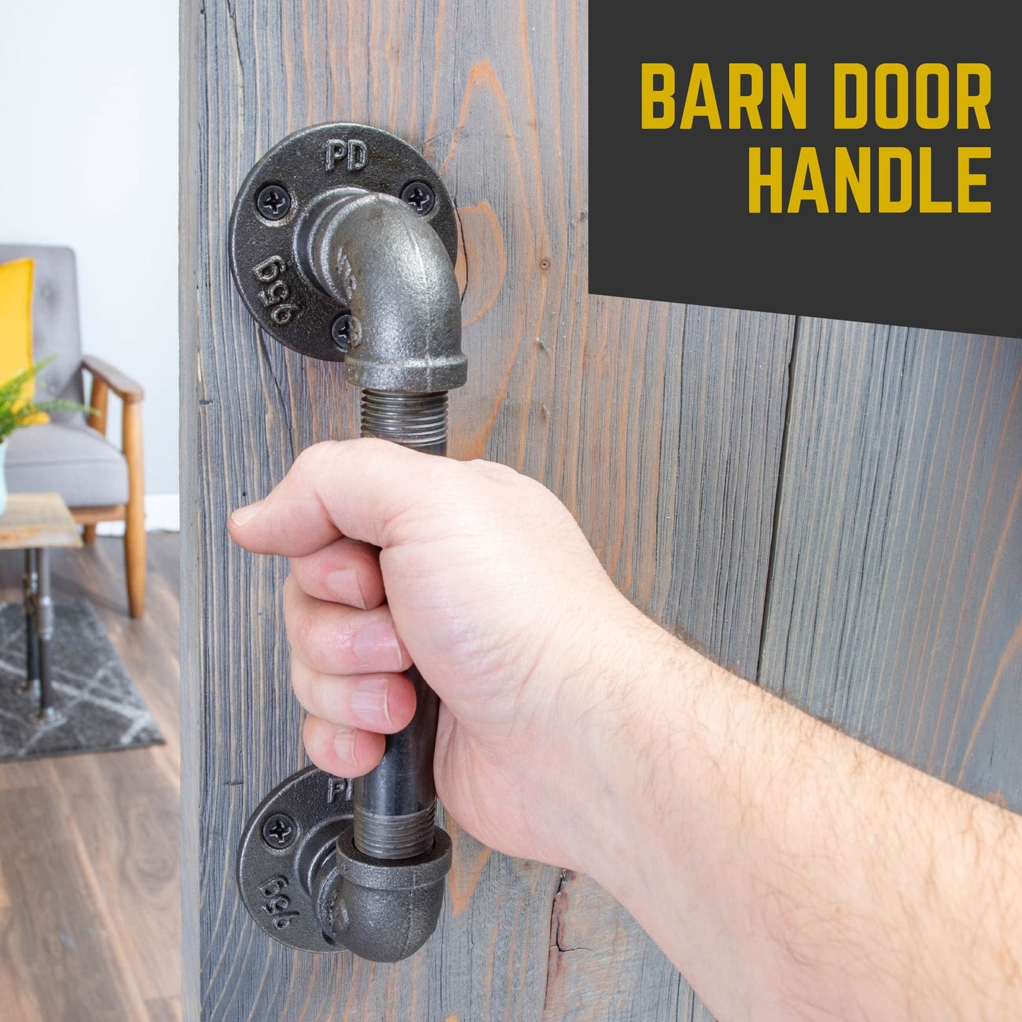 1/2 in. Barn Door Handle - Mini Flange - 9.875 L