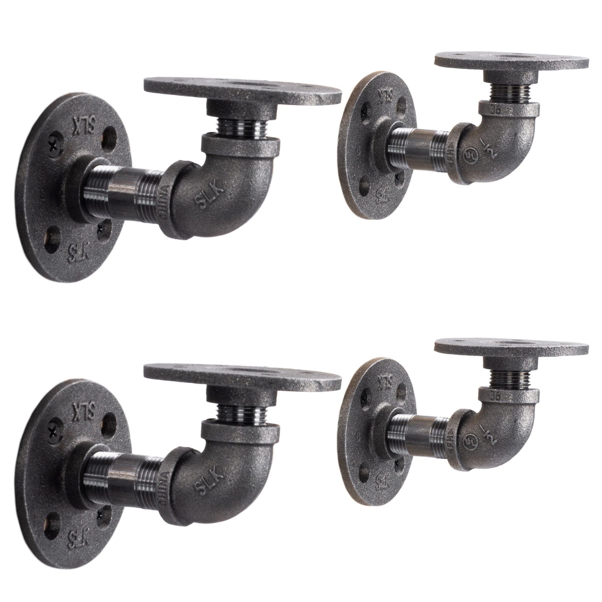 1/2 in. x 3.75 in. Double Flange Shelf Bracket, 4 Pack
