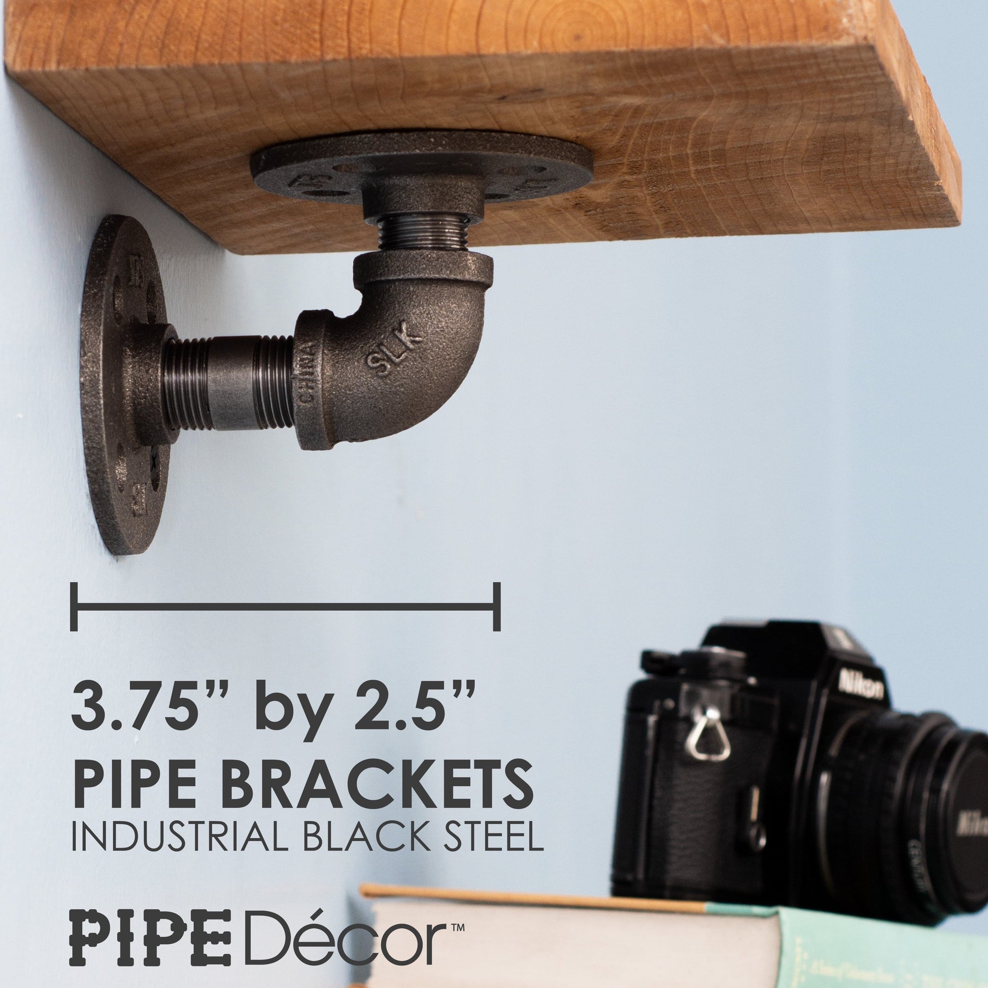 1/2 in. x 3.75 in. Double Flange Shelf Bracket, 4 Pack