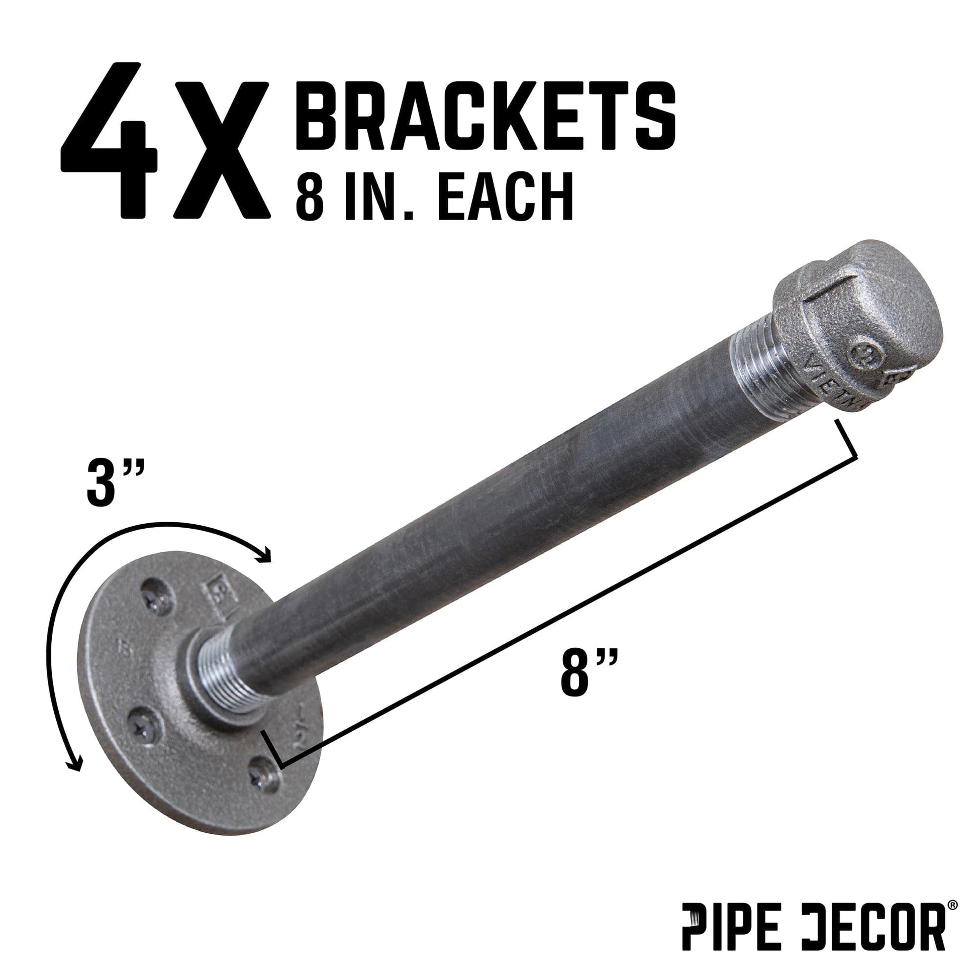 1/2 in. x 8 in. Clothing Hanging Bracket Kit, 4-Pack