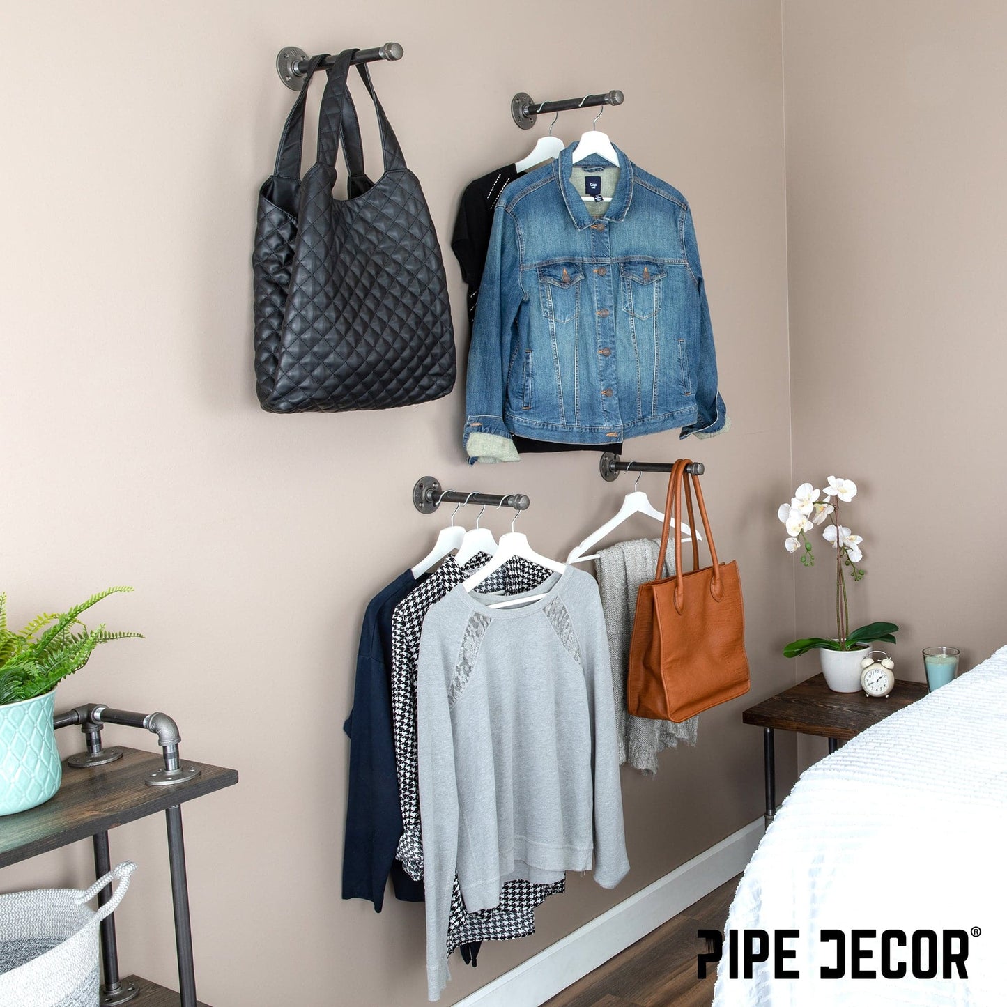 1/2 in. x 8 in. Clothing Hanging Bracket Kit, 4-Pack