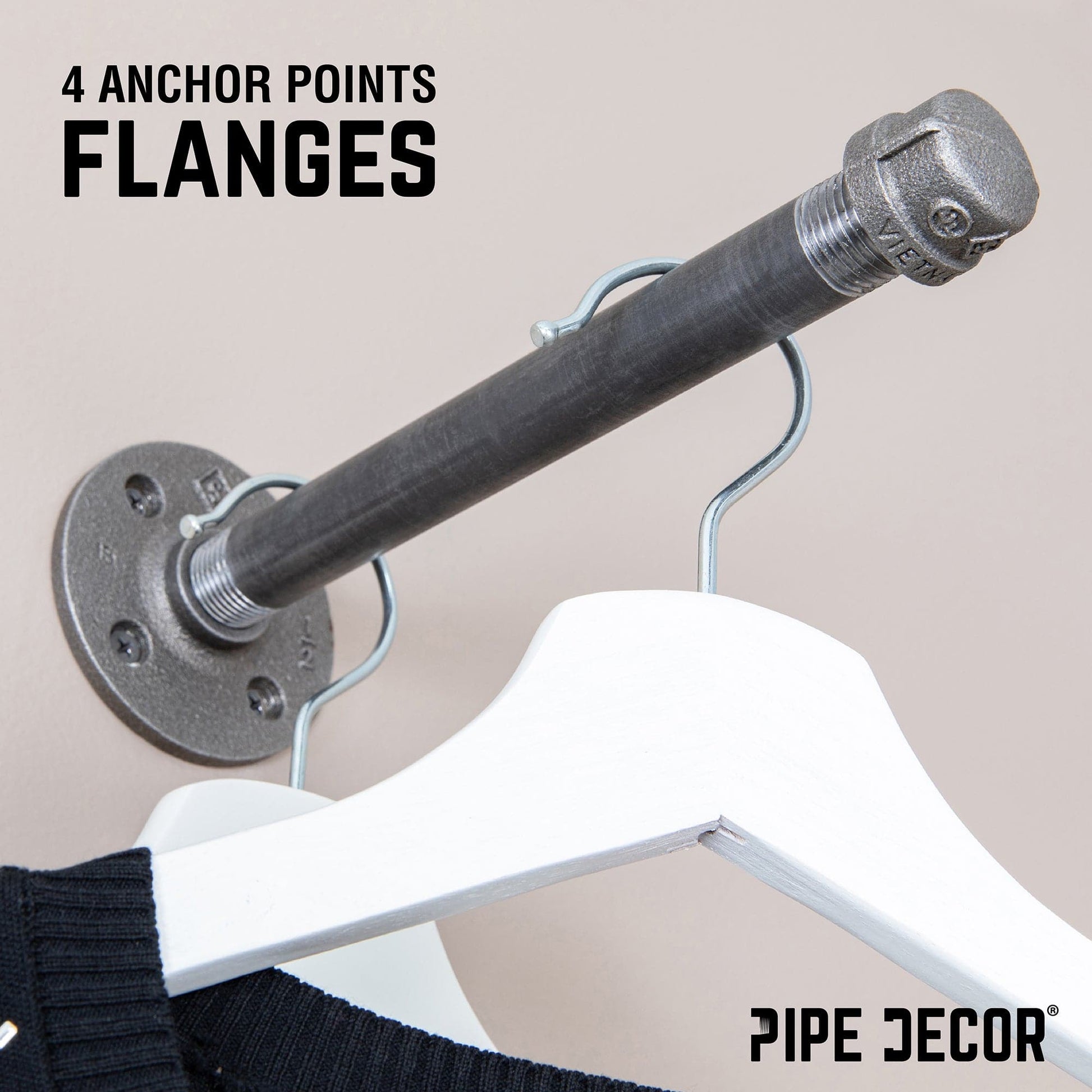 1/2 in. x 8 in. Clothing Hanging Bracket Kit, 4-Pack