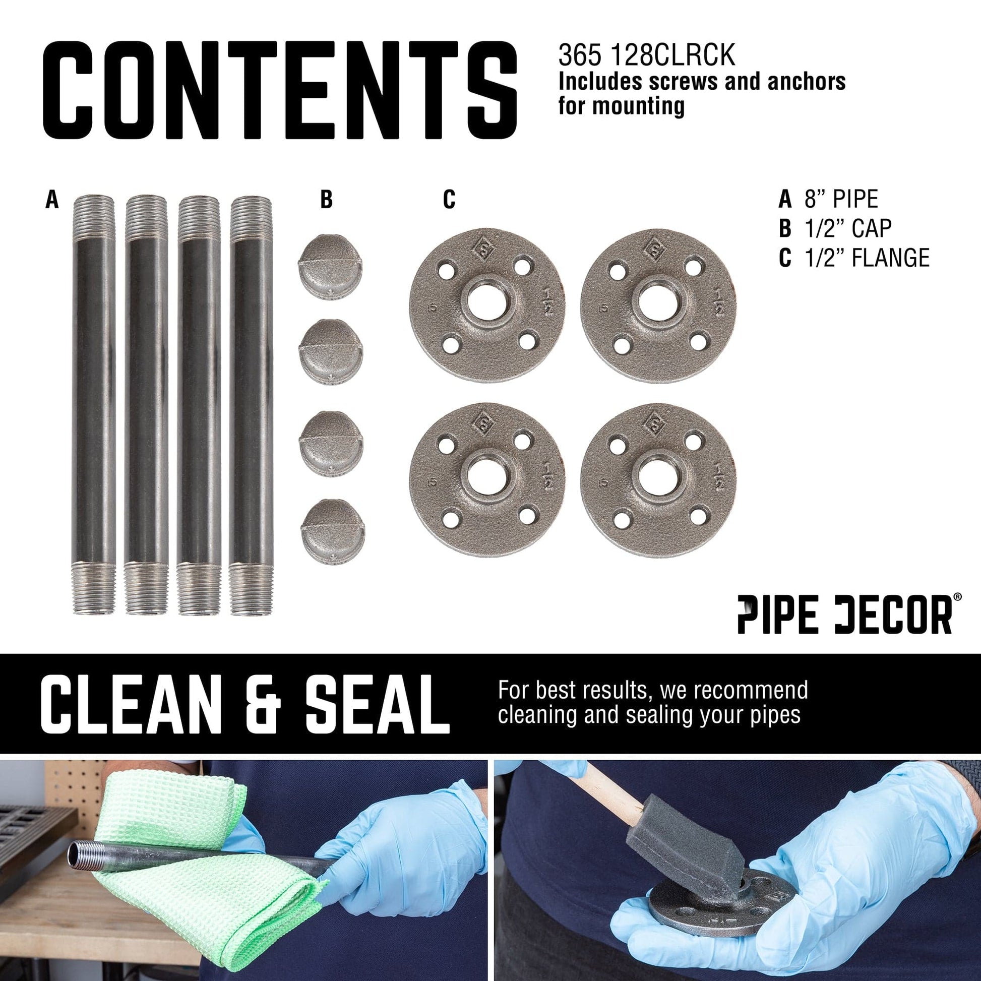 1/2 in. x 8 in. Clothing Hanging Bracket Kit, 4-Pack