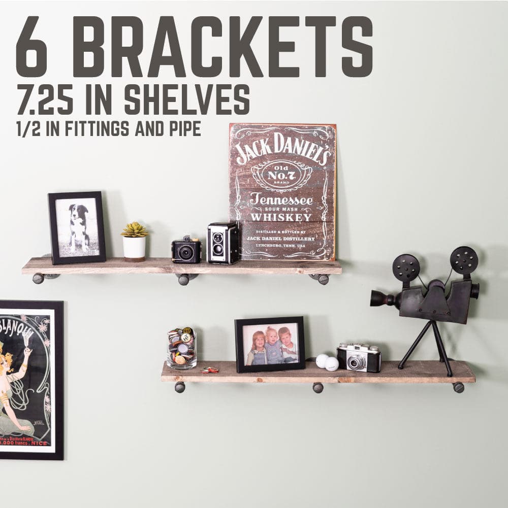 1/2 in. x 8 in. Shelf Bracket Kit, 6 Pack