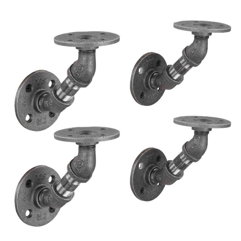 1/2 in. x 2 in. Double Flange Angled Bracket Kit, 4 Pack