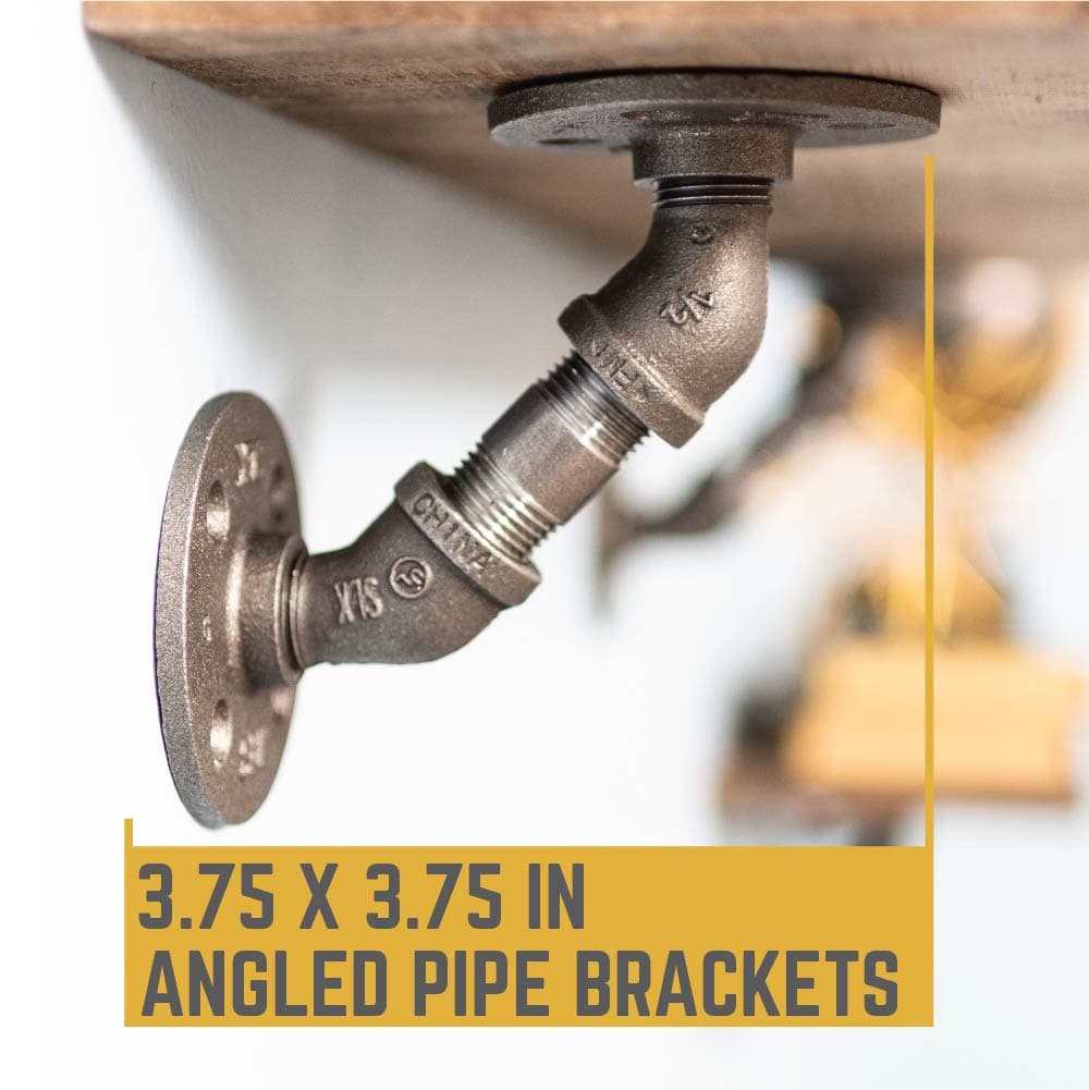 1/2 in. x 2 in. Double Flange Angled Bracket Kit, 4 Pack