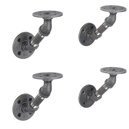 1/2 in. x 3 in. Double Flange Angled Bracket Kit, 4 Pack