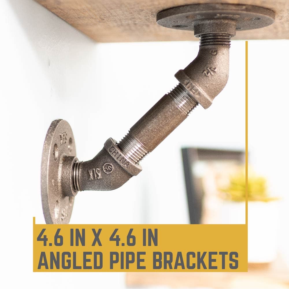 1/2 in. x 3 in. Double Flange Angled Bracket Kit, 4 Pack