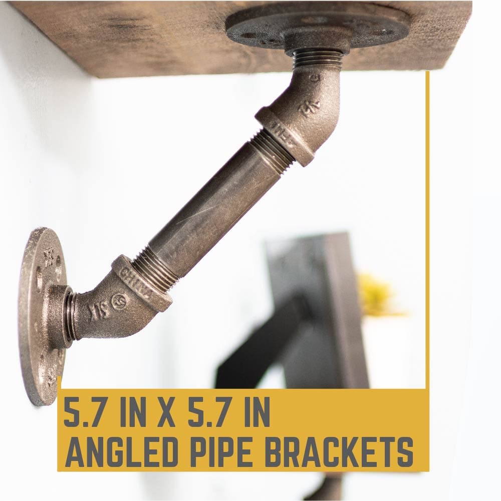 1/2 in. x 4 in. Double Flange Angled Bracket Kit, 4 Pack