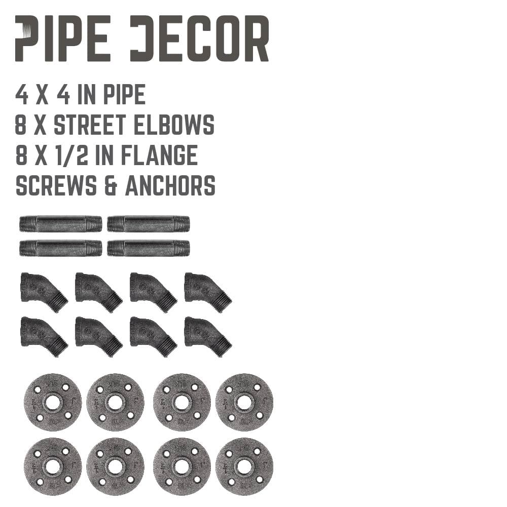 1/2 in. x 4 in. Double Flange Angled Bracket Kit, 4 Pack