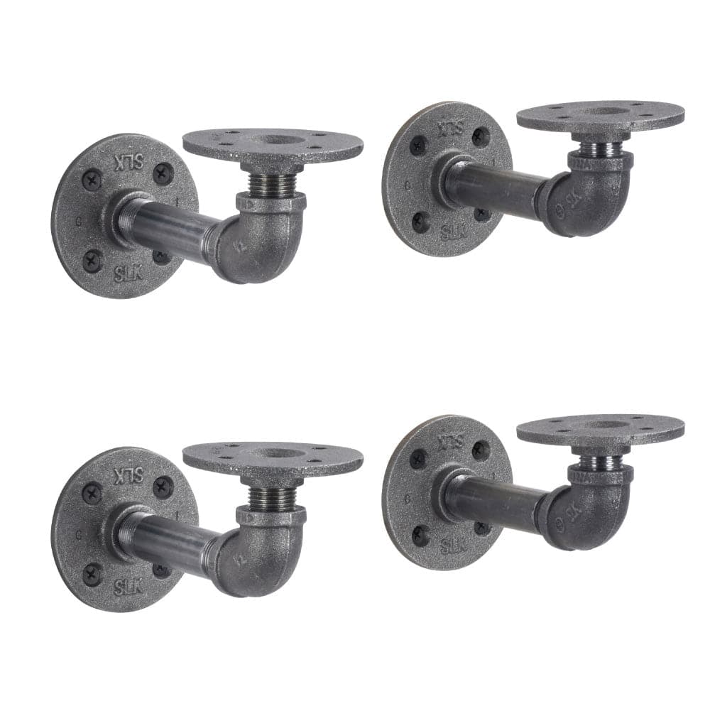 1/2 in. x 4 in. Double Flange Shelf Bracket, 4 Pack