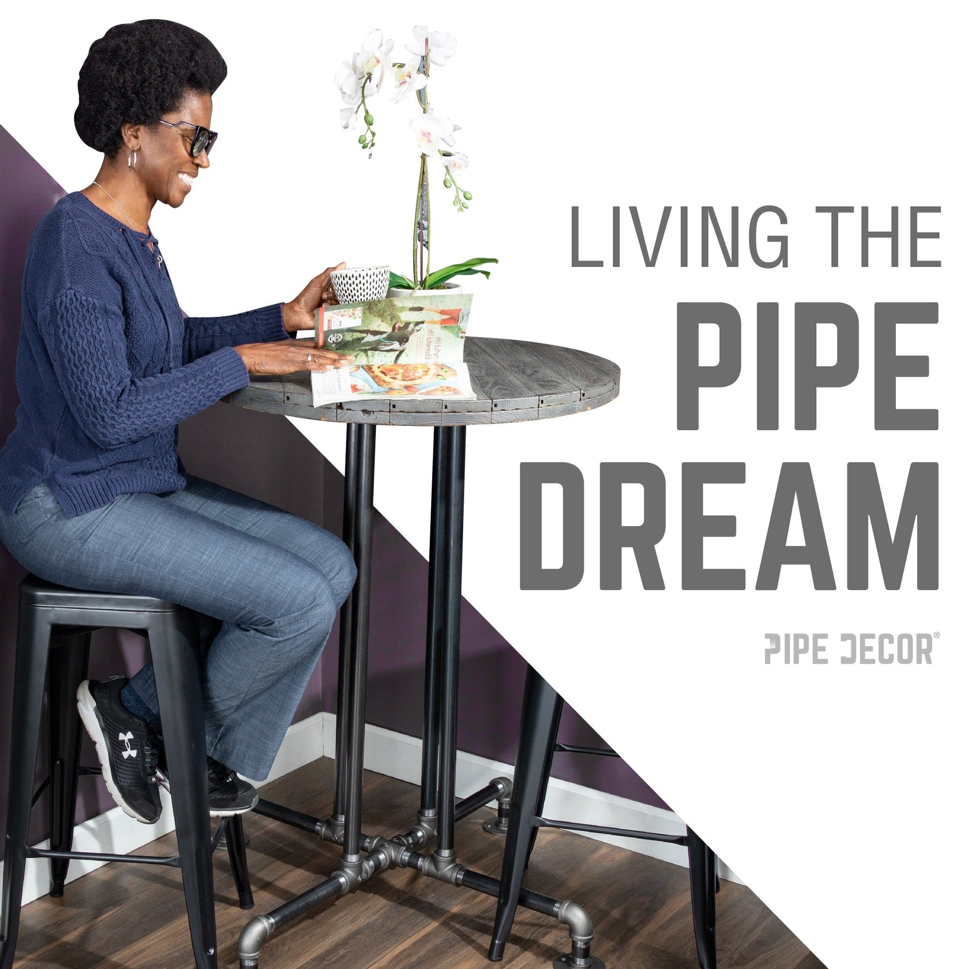 Black Jack Bar Height Pipe Table Legs