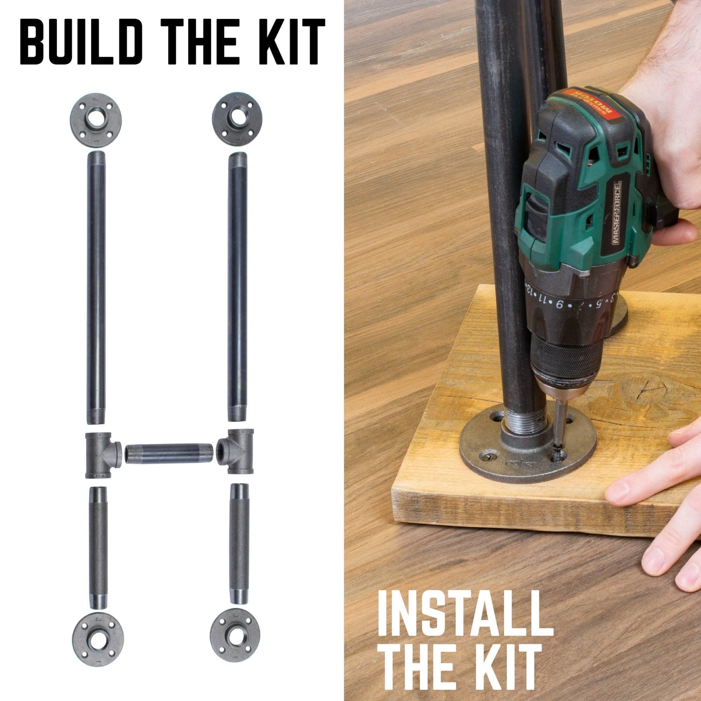 1 in. Heavy Duty H Round Flange Desk Support Leg - 1 Leg