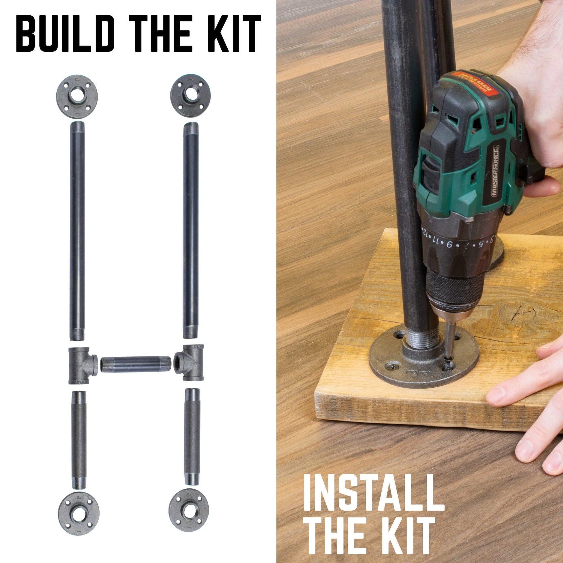 1 in. Heavy Duty H Round Flange Desk Support Leg - 1 Leg