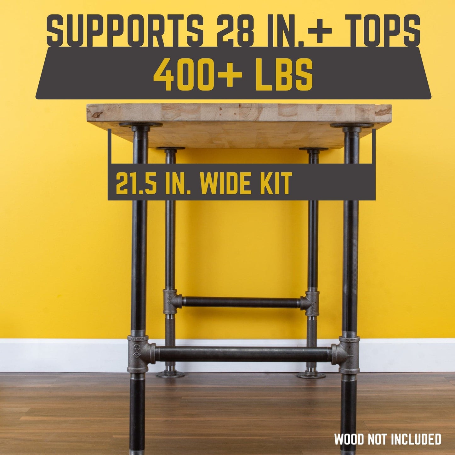 1 in. Heavy Duty H Round Flange Desk Main. Leg - 1 Leg