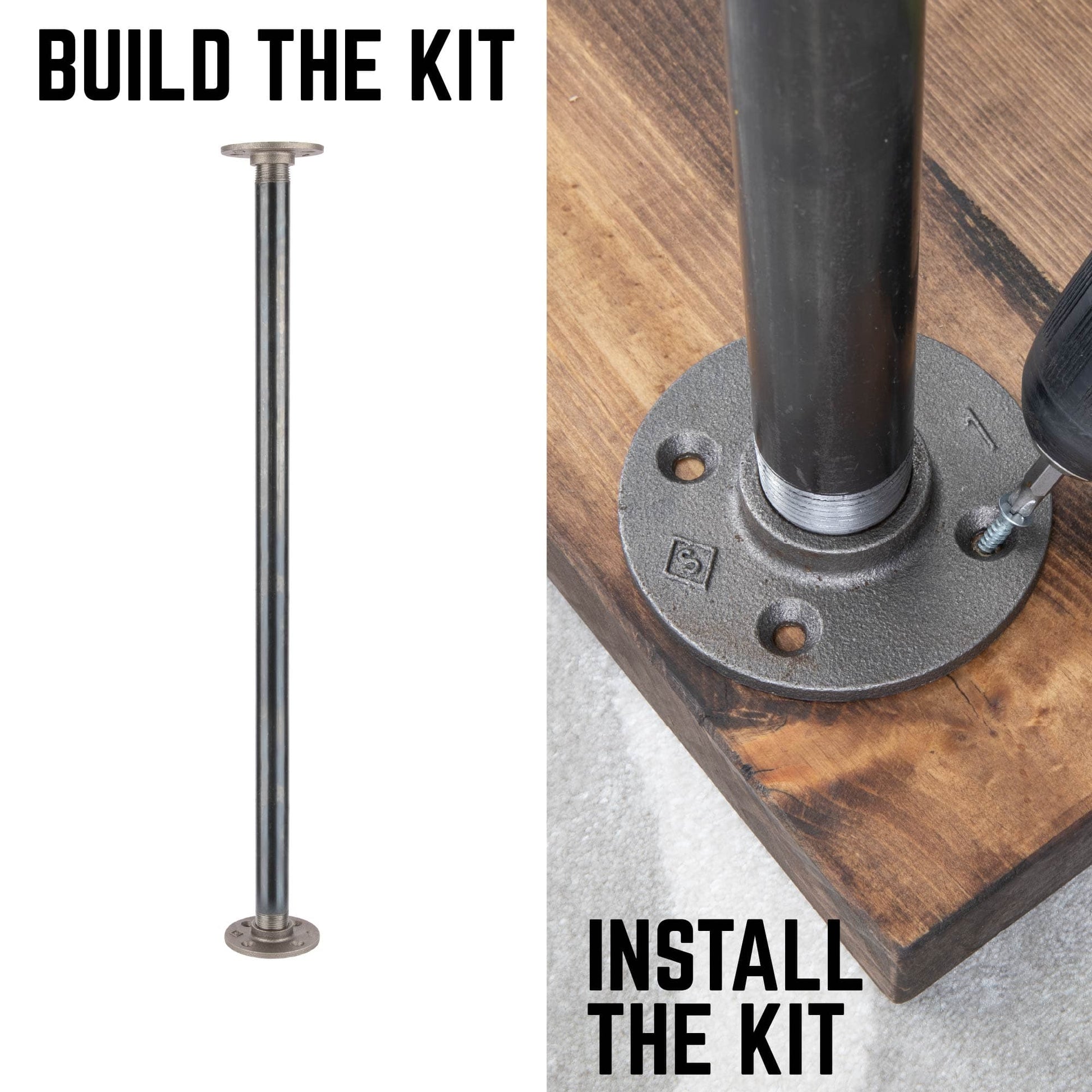 1 in. x 30 in. Round Flange Pipe Table Legs - 4 Pack