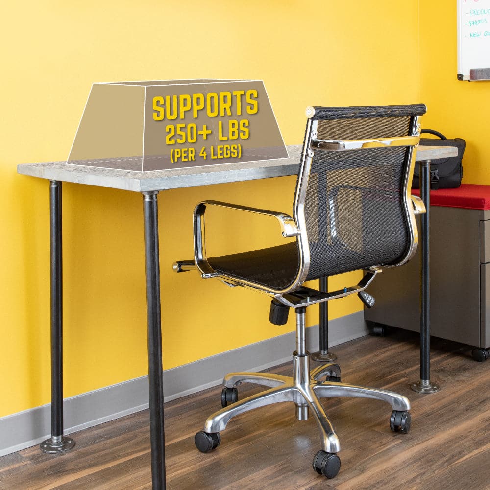 1 in. x 30 in. Round Flange Pipe Table Legs - 4 Pack