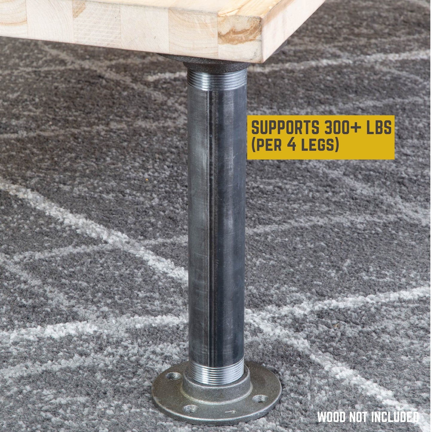 2 in. x 12 in. Round Flange Pipe Table Legs - 2 Pack
