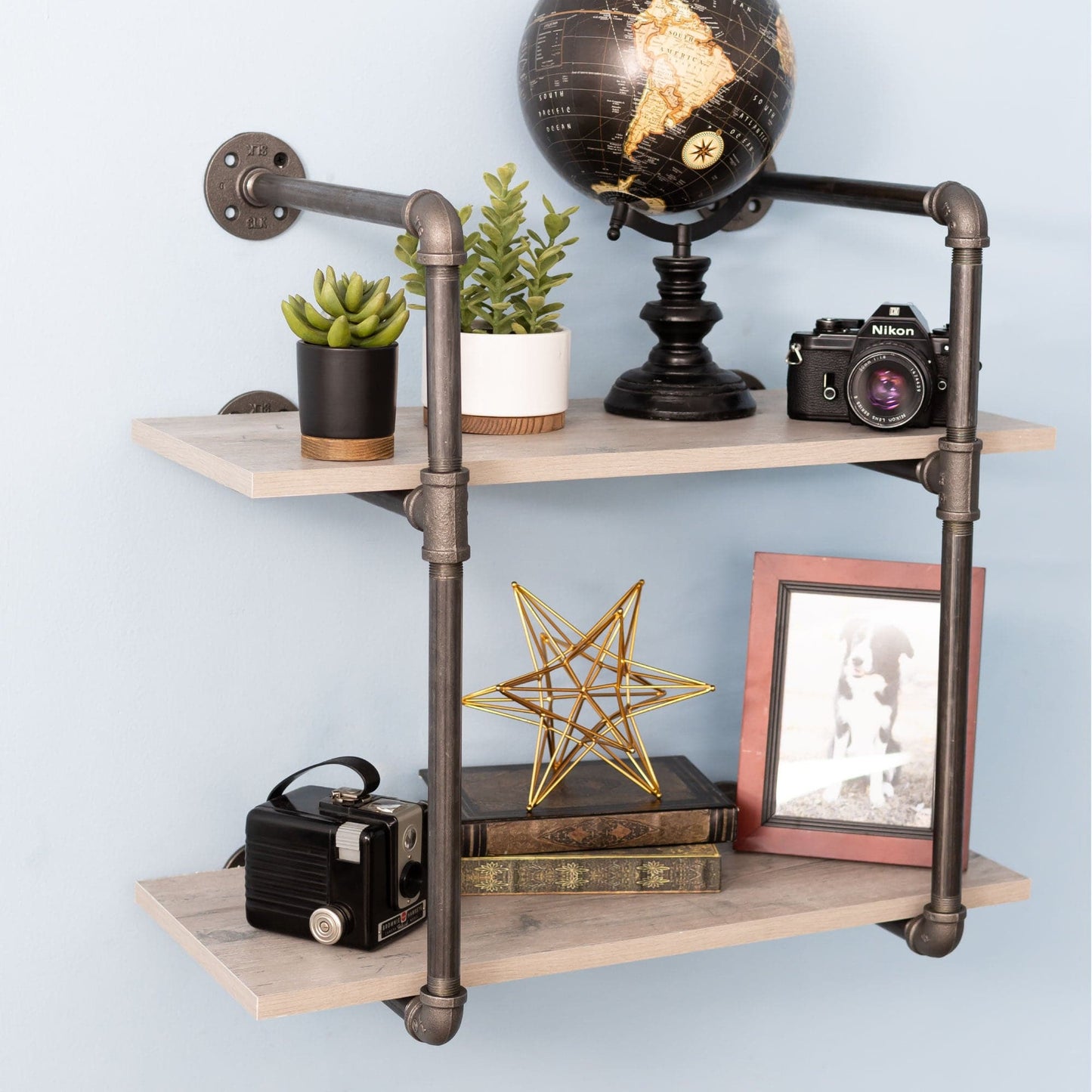 2 -Tier Wall Mounted Shelf By PIPE DECOR