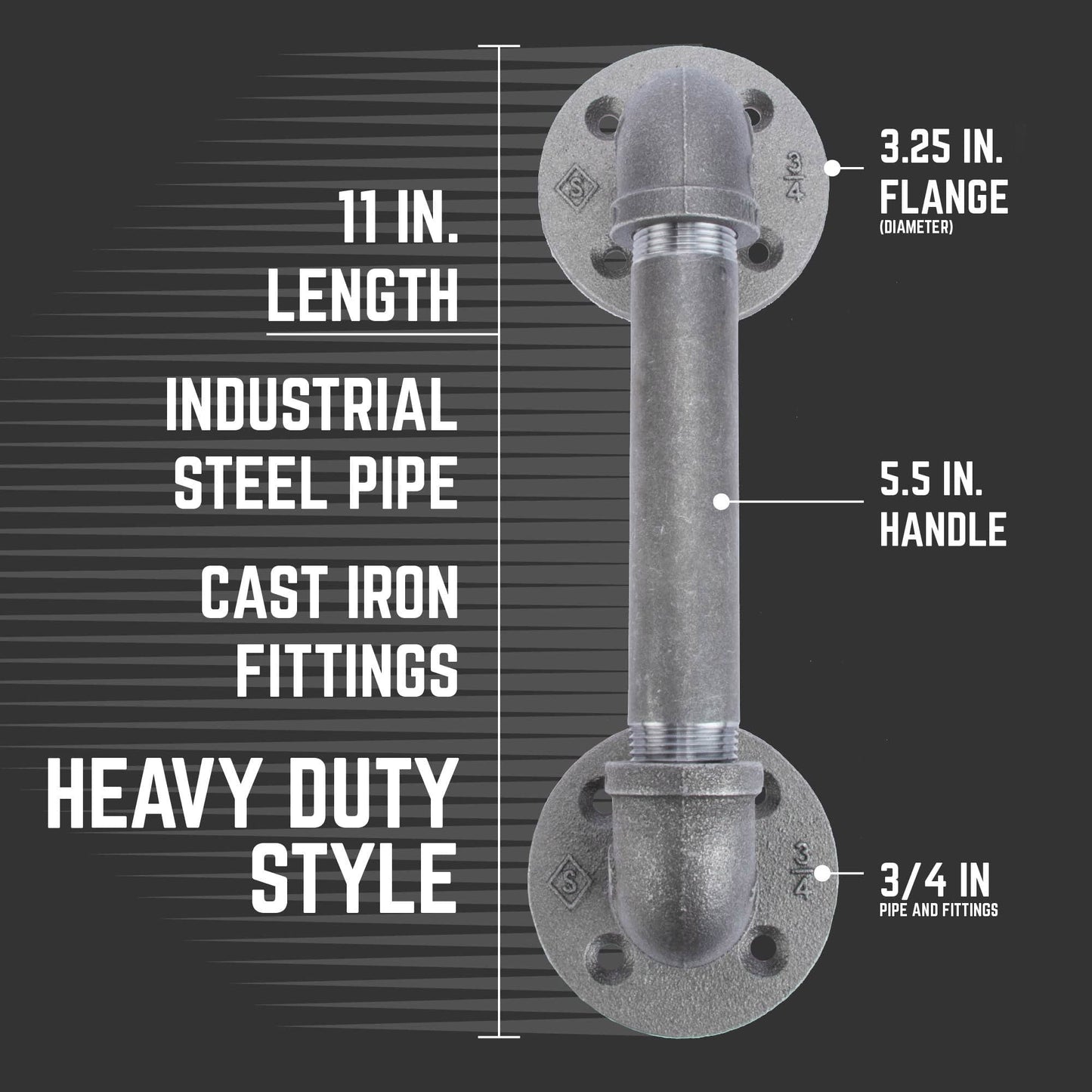 3/4 in. Classic Barn Door Handle - 11 in. L