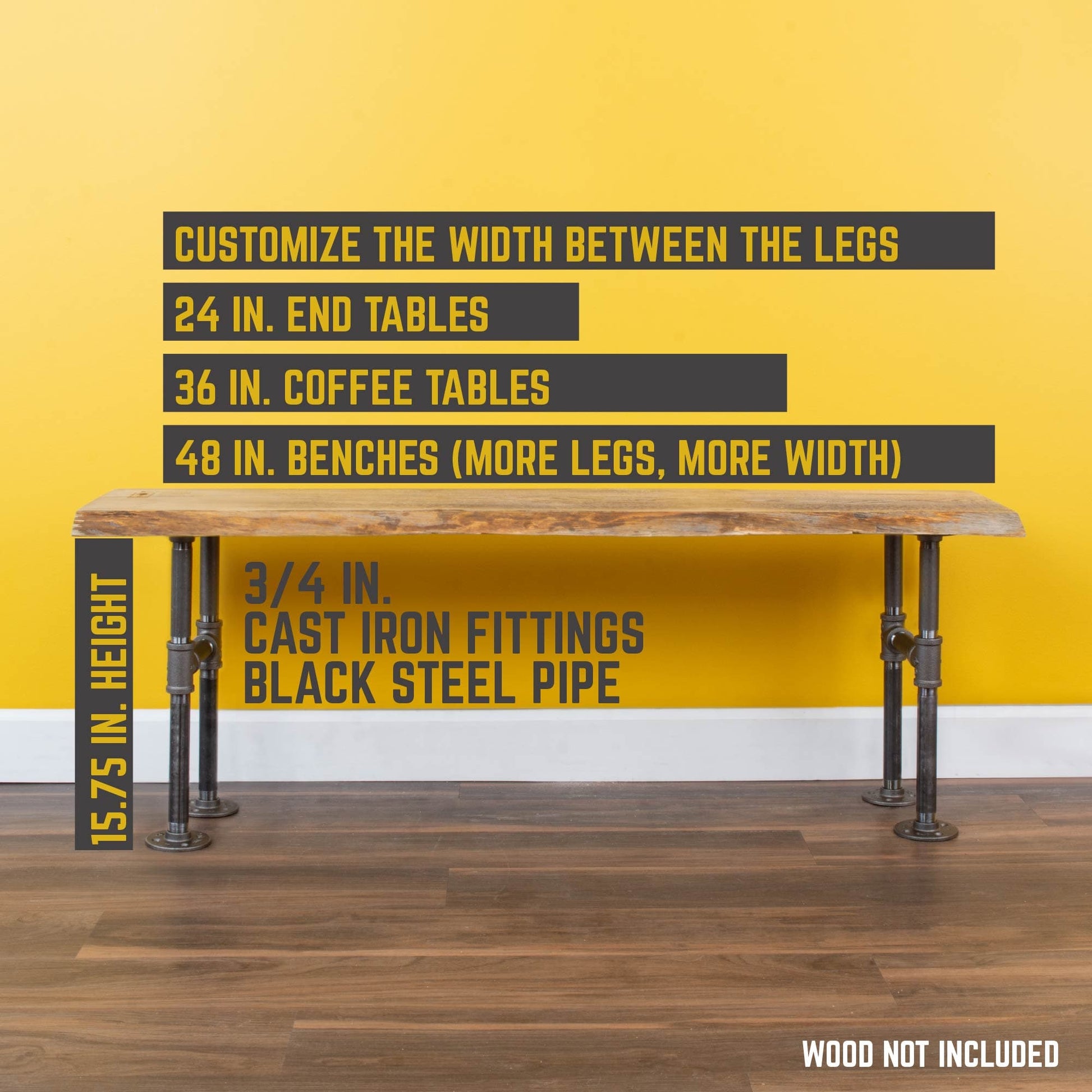 3/4 in. H Round Flanges Pipe Kit for Bench Legs