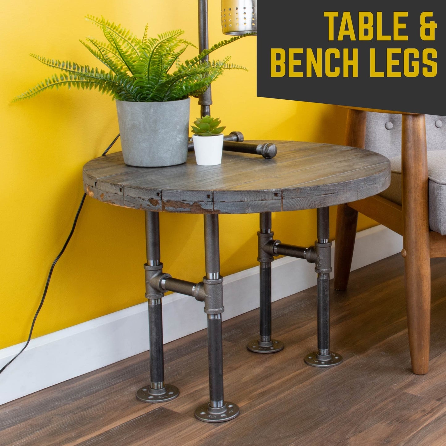 3/4 in. H Round Flanges Pipe Kit for Bench Legs