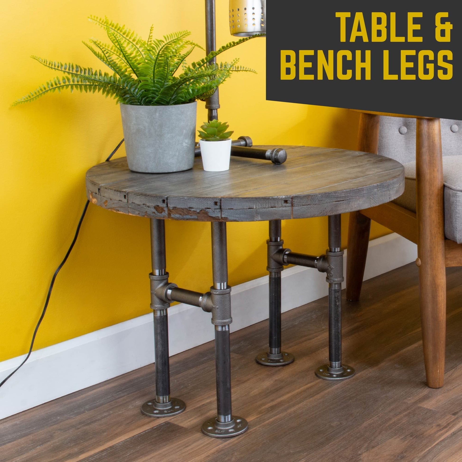 3/4 in. H Round Flanges Pipe Kit for Bench Legs