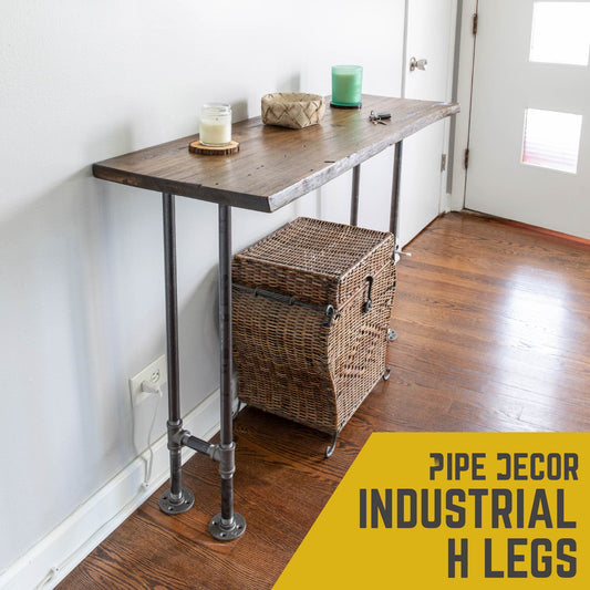 3/4 in. H Pipe Round Flange Console Table Legs-13.25 in. Wide