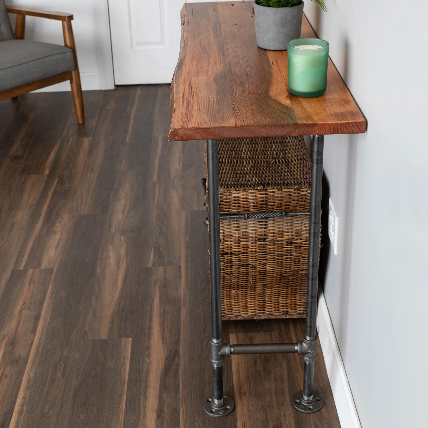 3/4 in. H Pipe Round Flange Console Table Legs-13.25 in. Wide