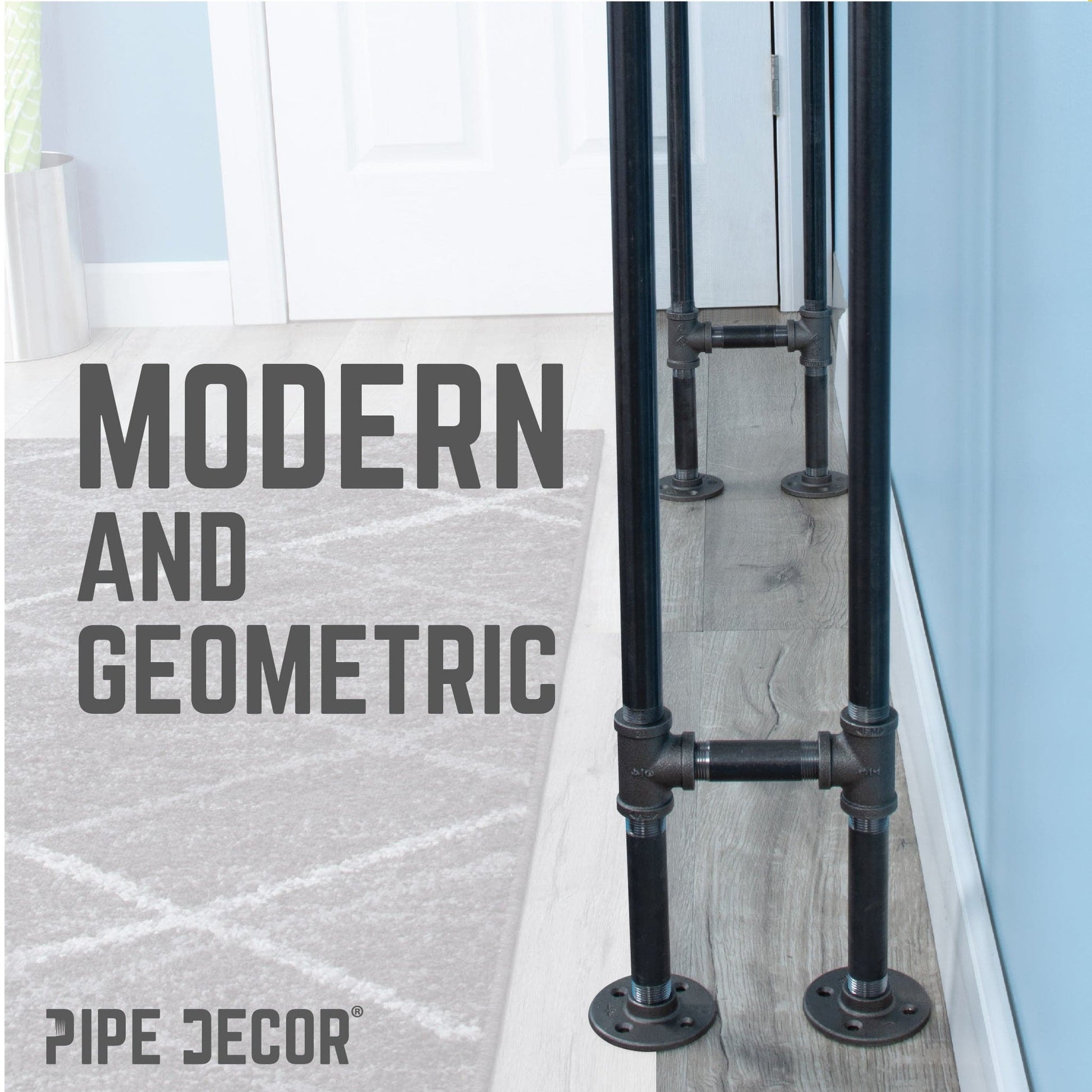 3/4 in. H Pipe Leg Kit Console Table, 9.75 in. W - 2 pack