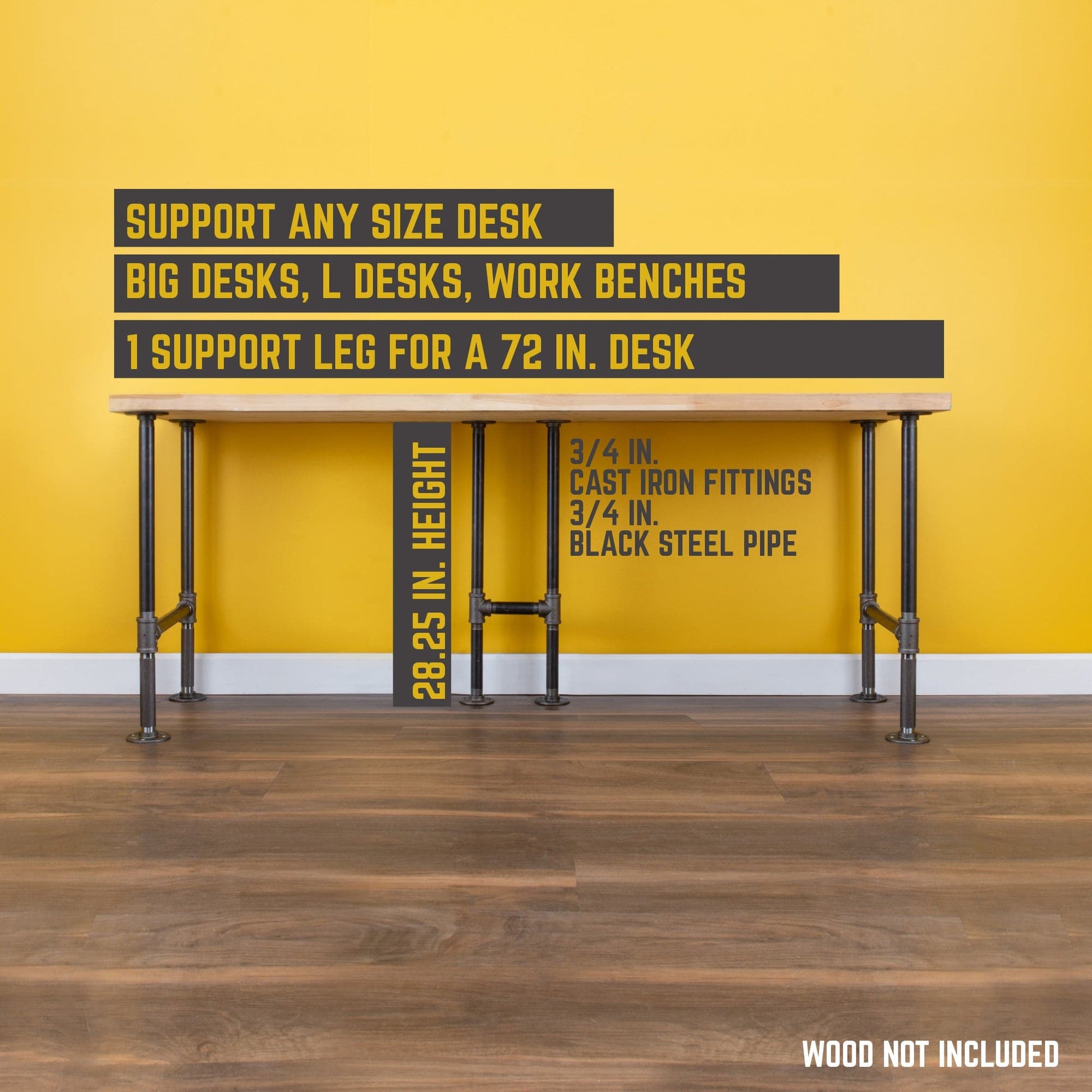 3/4 in. H Pipe Desk Support Leg - 1 Leg