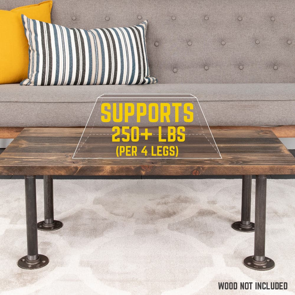 ¾ in. x 12 in. Round Flange Pipe Table Legs - 4 Pack