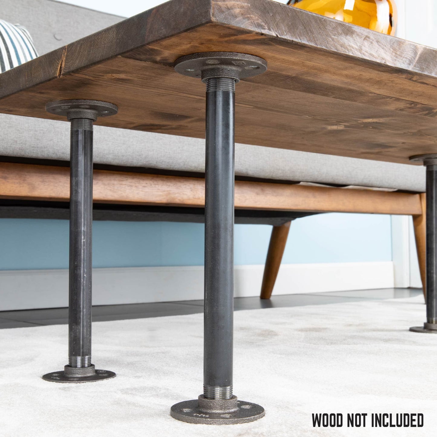 ¾ in. x 12 in. Round Flange Pipe Table Legs - 4 Pack