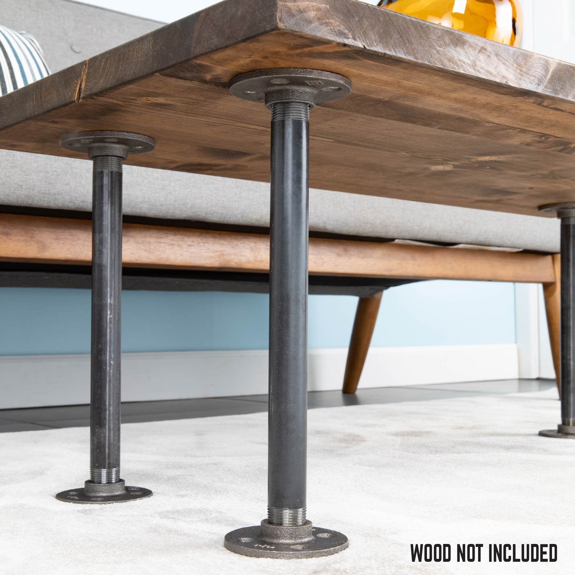 ¾ in. x 12 in. Round Flange Pipe Table Legs - 4 Pack