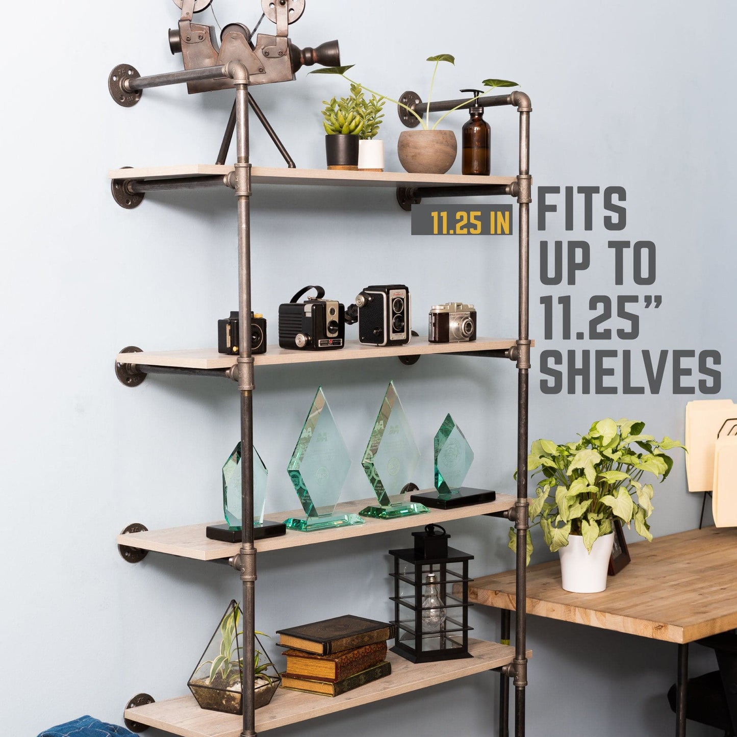 4 -Tier Floor Mounted Shelf By PIPE DECOR