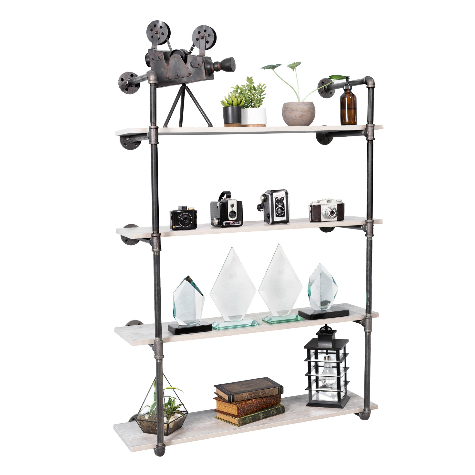 4 -Tier Wall Mounted Shelf By PIPE DECOR