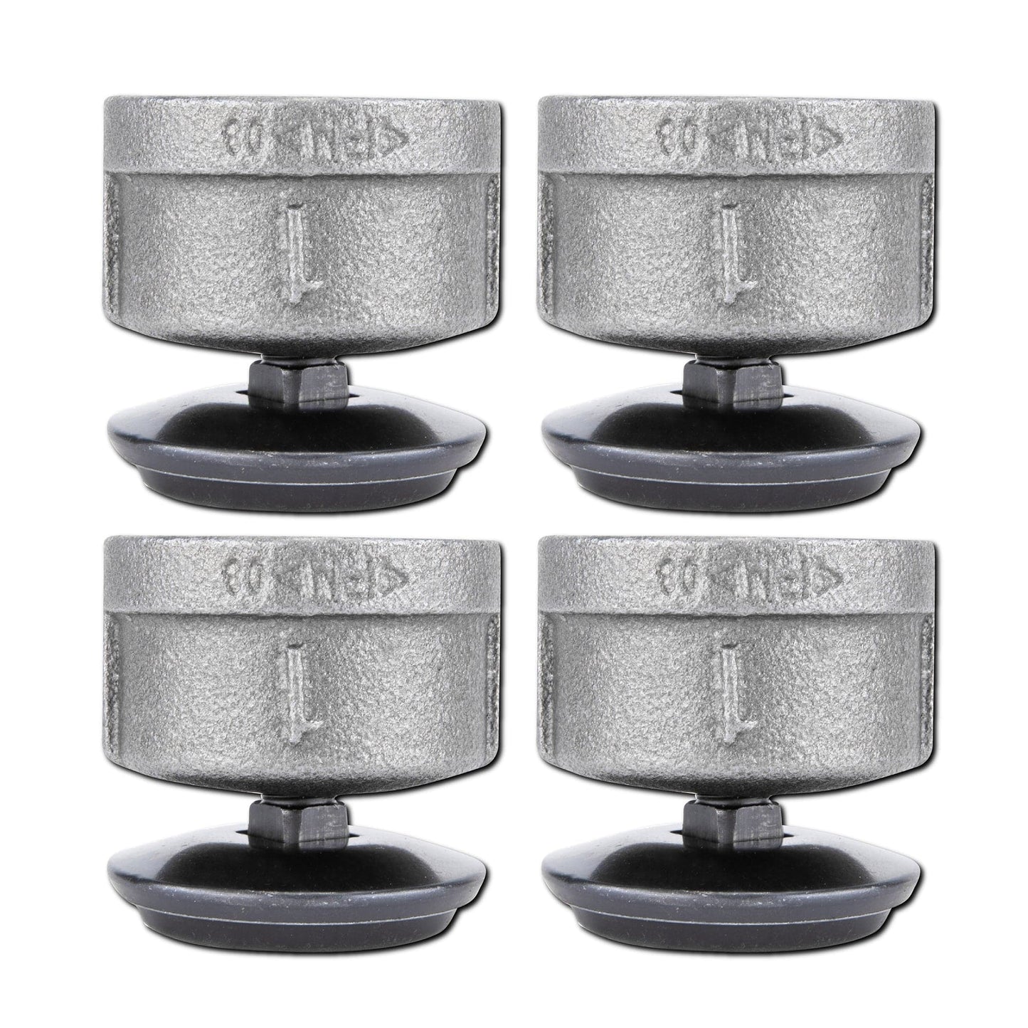Furniture Leg Levelers for 1” Pipe Legs (4 Pack)